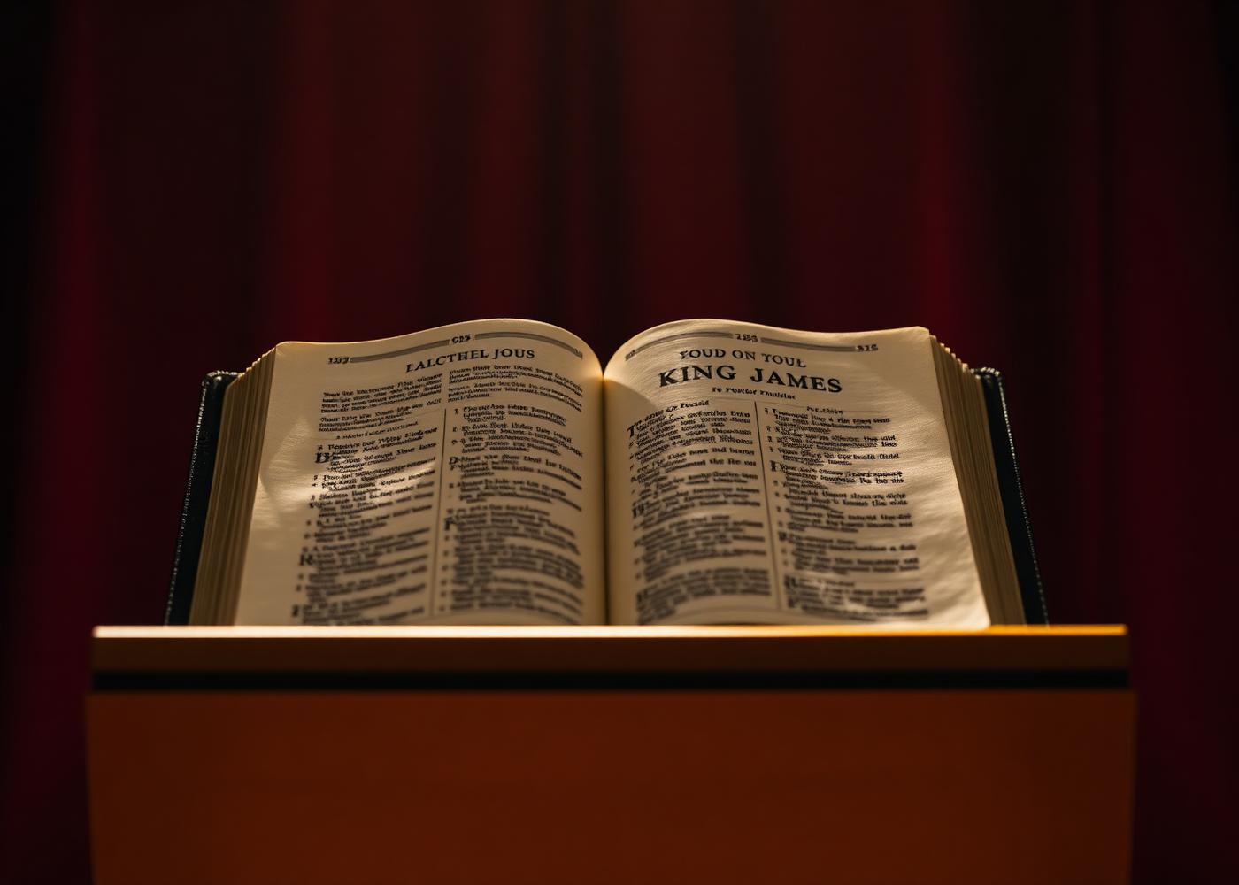 Open Bible on a pulpit